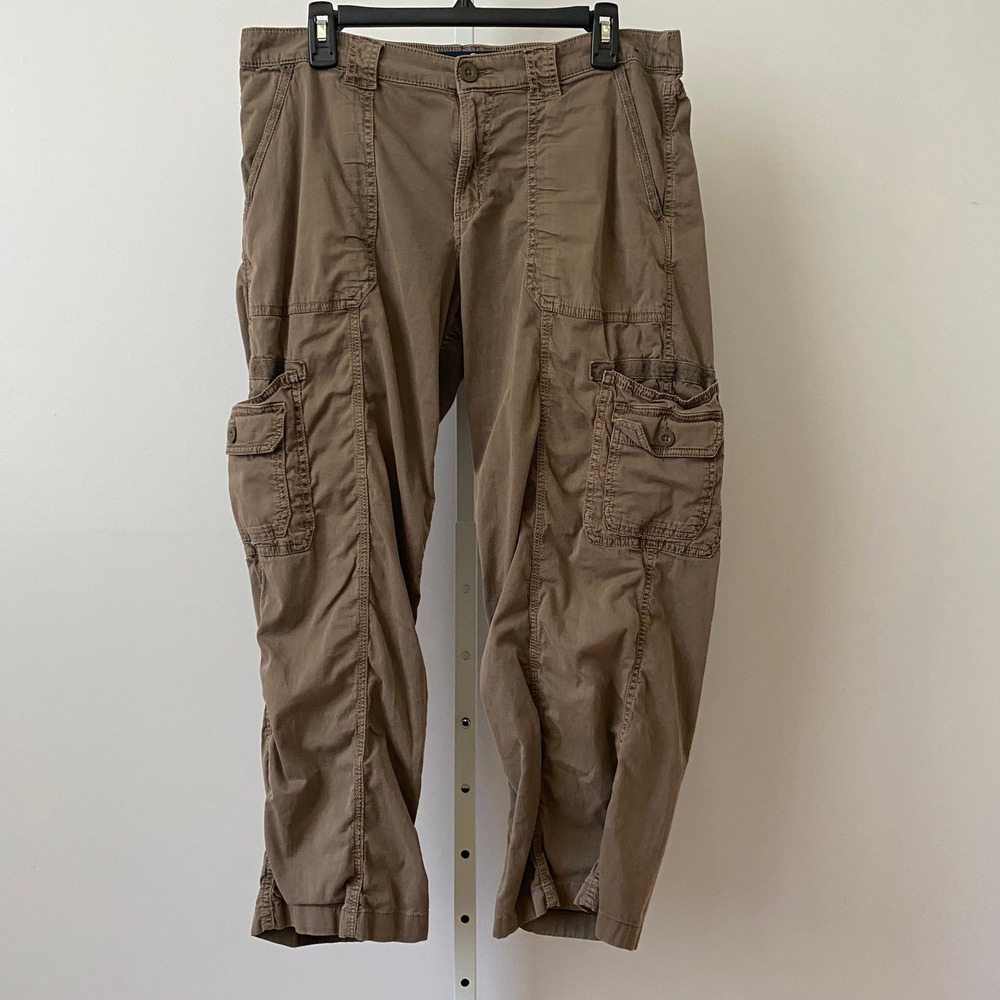 Hollister Cotton Rugged Outdoors Low Rise‎ Baggy Cargo Pants Medium Brown